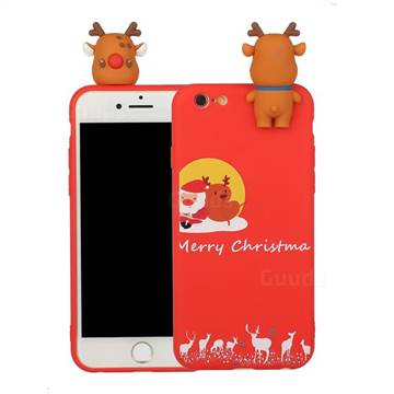 Moon Santa and Elk Christmas Xmax Soft 3D Doll Silicone Case for iPhone 6s 6 6G(4.7 inch)