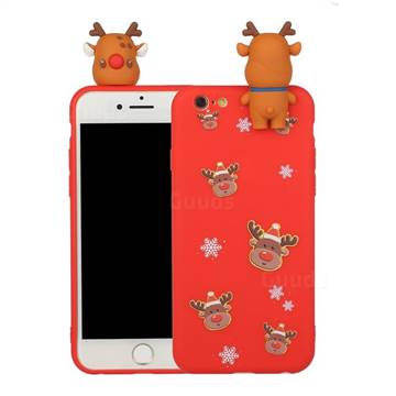 Elk Snowflakes Christmas Xmax Soft 3D Doll Silicone Case for iPhone 6s 6 6G(4.7 inch)