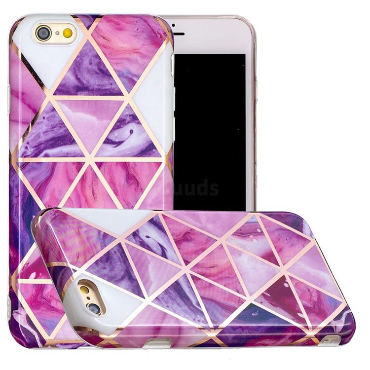 Purple Dream Triangle Painted Marble Electroplating Protective Case for iPhone 6s 6 6G(4.7 inch)