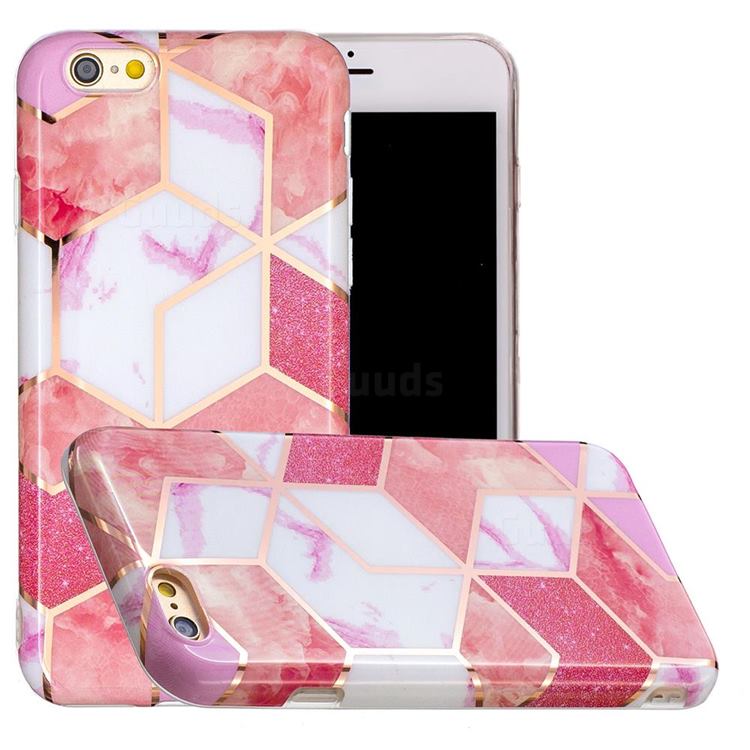 Cherry Glitter Painted Marble Electroplating Protective Case for iPhone 6s 6 6G(4.7 inch)