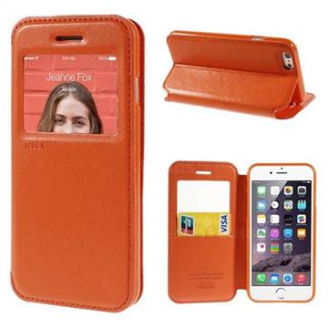 Roar Korea Noble View Leather Flip Cover for iPhone 6 (4.7 inch) - Orange