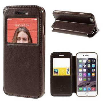 Roar Korea Noble View Leather Flip Cover for iPhone 6 (4.7 inch) - Coffee