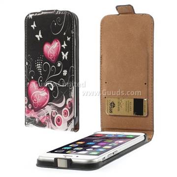 Hearts Butterflies Pattern Vertical Leather Flip Case for iPhone 6 (4.7 inch)