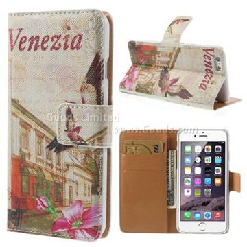 Cross Pattern Painted Leather Wallet Flip Cover for iPhone 6 (4.7 inch) - Venezia