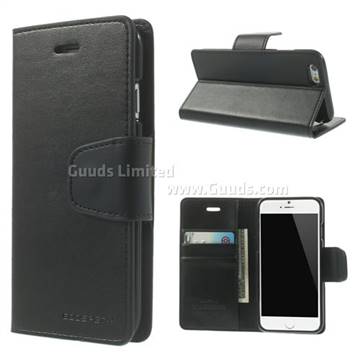 Mercury Sonata Diary Series Glossy Leather Wallet Case for iPhone 6 (4.7 inch) - Black