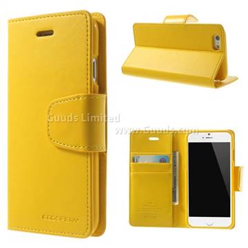 Mercury Sonata Diary Series Glossy Leather Wallet Case for iPhone 6 (4.7 inch) - Yellow