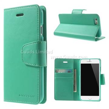 Mercury Sonata Diary Series Glossy Leather Wallet Case for iPhone 6 (4.7 inch) - Cyan