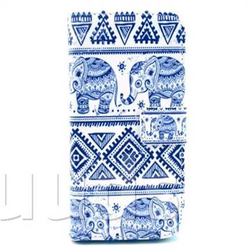 Elephant Tribal Leather Wallet Case for iPhone 6 (4.7 inch)