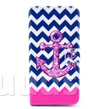 Anchor Chevron Leather Wallet Case for iPhone 6 (4.7 inch)