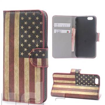 Retro American Flag Pattern Leather Case for iPhone 6 (4.7 inch)