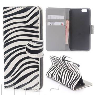 Zebra Stripe Leather Wallet Case for iPhone 6 (4.7 inch)