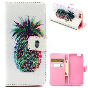 Big Pineapple Leather Wallet Case for iPhone 6 (4.7 inch)