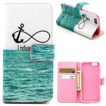 Big Sea Anchor Leather Wallet Case for iPhone 6 (4.7 inch)