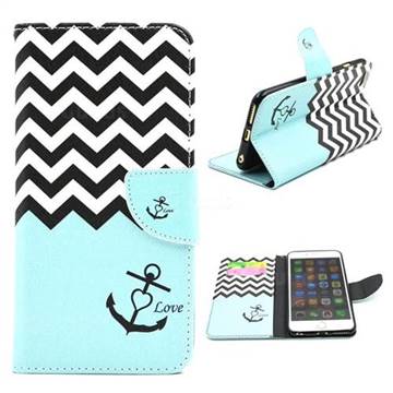 Wave Anchor Leather Wallet Case for iPhone 6 (4.7 inch)