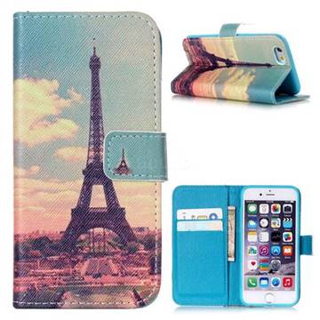 Vintage Eiffel Tower Leather Wallet Case for iPhone 6 (4.7 inch)