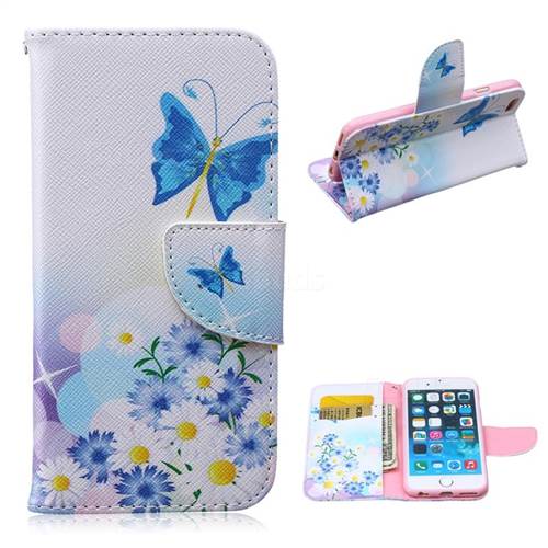 Butterflies Flowers Leather Wallet Case for iPhone 6 (4.7 inch)
