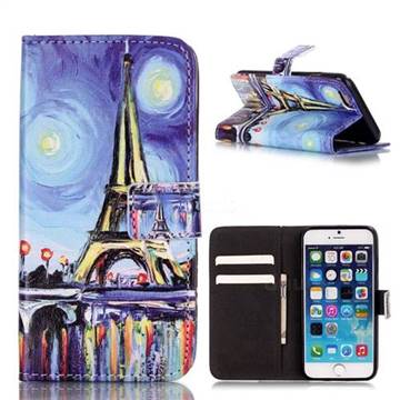 Painting Eiffel Tower Leather Wallet Case for iPhone 6 6s (4.7 inch)