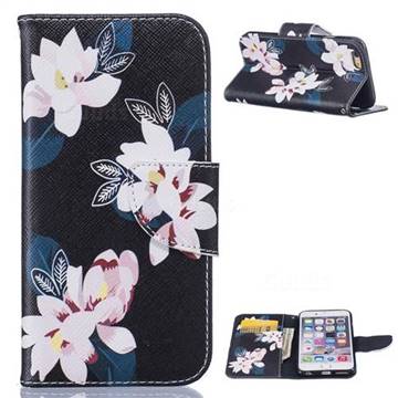 Black Lily Leather Wallet Case for iPhone 6 6s (4.7 inch)
