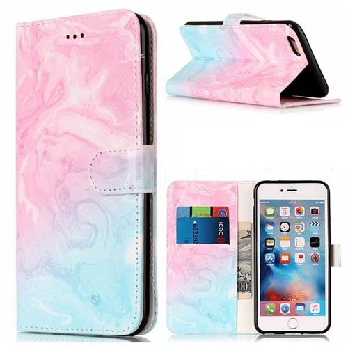 Pink Green Marble PU Leather Wallet Case for iPhone 6s 6 (4.7 inch)