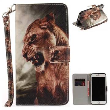 Majestic Lion Hand Strap Leather Wallet Case for iPhone 6s 6 6G(4.7 inch)