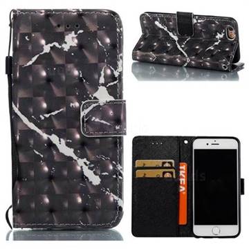 Black Marble 3D Painted Leather Wallet Case for iPhone 6s 6 6G(4.7 inch)