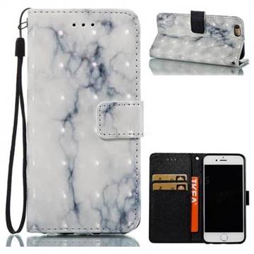 White Gray Marble 3D Painted Leather Wallet Case for iPhone 6s 6 6G(4.7 inch)