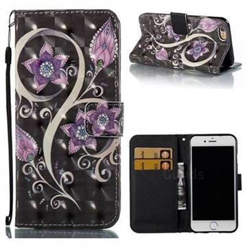 Peacock Flower 3D Painted Leather Wallet Case for iPhone 6s 6 6G(4.7 inch)