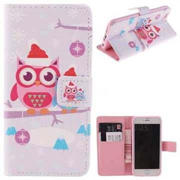Christmas Owl Leather Wallet Case for iPhone 6s 6 6G(4.7 inch)