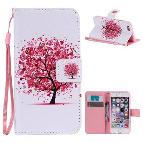 Colored Red Tree PU Leather Wallet Case for iPhone 6s 6 6G(4.7 inch)