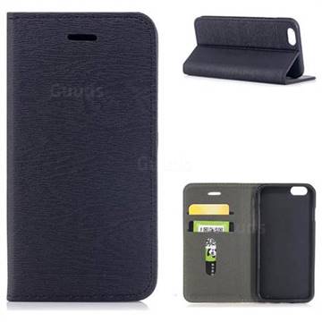 Tree Bark Pattern Automatic suction Leather Wallet Case for iPhone 6s 6 6G(4.7 inch) - Black