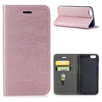 Tree Bark Pattern Automatic suction Leather Wallet Case for iPhone 6s 6 6G(4.7 inch) - Rose Gold