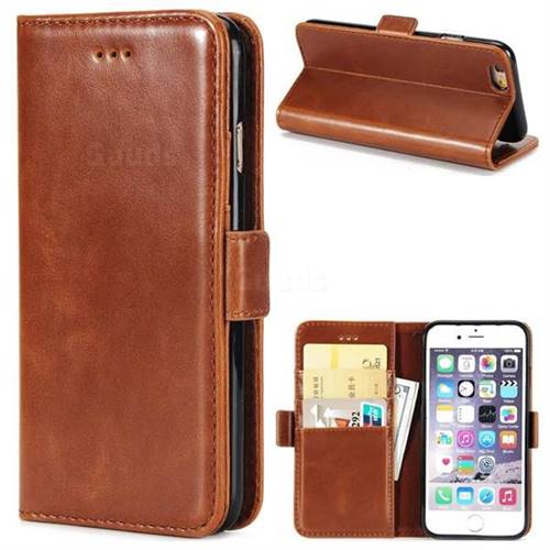Luxury Crazy Horse PU Leather Wallet Case for iPhone 6s 6 6G(4.7 inch) - Brown