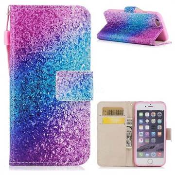 Rainbow Sand PU Leather Wallet Case for iPhone 6s 6 6G(4.7 inch)