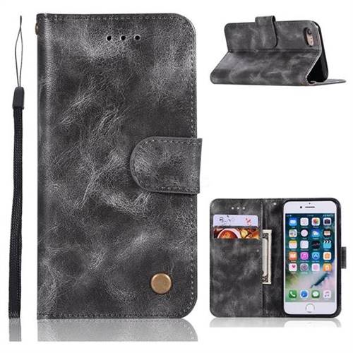 Luxury Retro Leather Wallet Case for iPhone 6s 6 6G(4.7 inch) - Gray