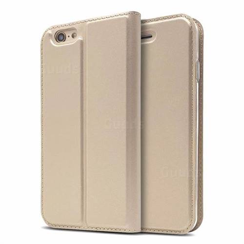 Ultra Slim Card Magnetic Automatic Suction Leather Wallet Case for iPhone 6s 6 6G(4.7 inch) - Champagne