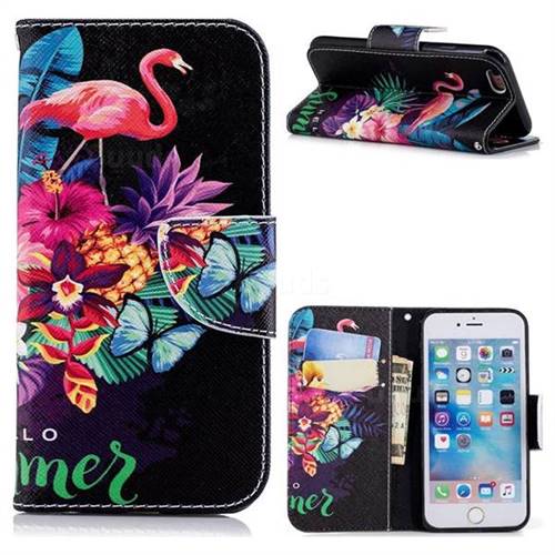 Flowers Flamingos Leather Wallet Case for iPhone 6s 6 6G(4.7 inch)