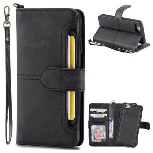 Retro Multi-functional Aristocratic Demeanor Detachable Leather Wallet Phone Case for iPhone 6s 6 6G(4.7 inch) - Black