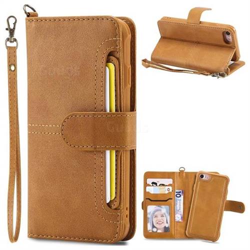 Retro Multi-functional Aristocratic Demeanor Detachable Leather Wallet Phone Case for iPhone 6s 6 6G(4.7 inch) - Brown