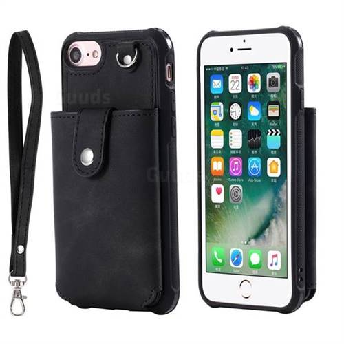 Retro Luxury Anti-fall Mirror Leather Phone Back Cover for iPhone 6s 6 6G(4.7 inch) - Black
