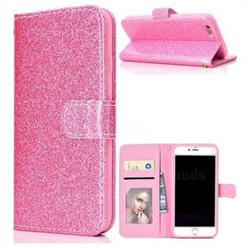 Glitter Shine Leather Wallet Phone Case for iPhone 6s 6 6G(4.7 inch) - Pink