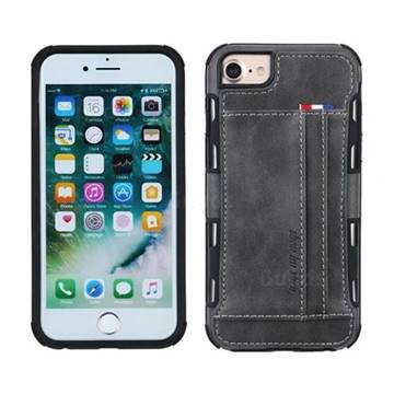 Luxury Shatter-resistant Leather Coated Card Phone Case for iPhone 6s 6 6G(4.7 inch) - Gray