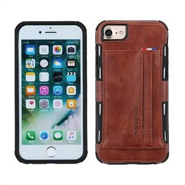 Luxury Shatter-resistant Leather Coated Card Phone Case for iPhone 6s 6 6G(4.7 inch) - Brown