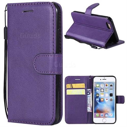Retro Greek Classic Smooth PU Leather Wallet Phone Case for iPhone 6s 6 6G(4.7 inch) - Purple