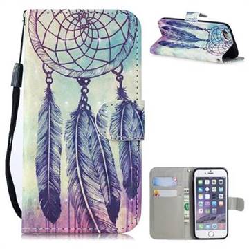 Feather Wind Chimes 3D Painted Leather Wallet Phone Case for iPhone 6s 6 6G(4.7 inch)