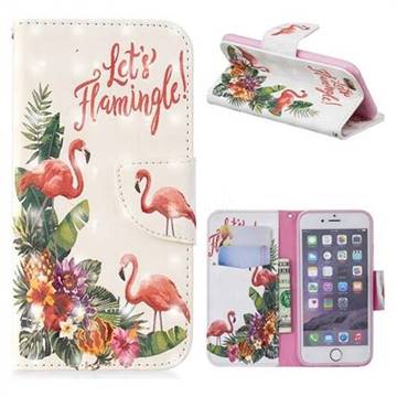 Flower Flamingo 3D Painted Leather Wallet Phone Case for iPhone 6s 6 6G(4.7 inch)
