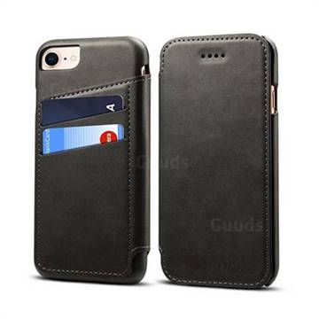 Suteni Retro Classic Card Slots PU Leather Wallet Case for iPhone 6s 6 6G(4.7 inch) - Dark Gray