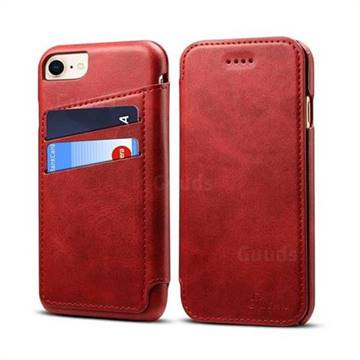 Suteni Retro Classic Card Slots PU Leather Wallet Case for iPhone 6s 6 6G(4.7 inch) - Red