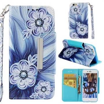Button Flower Big Metal Buckle PU Leather Wallet Phone Case for iPhone 6s 6 6G(4.7 inch)