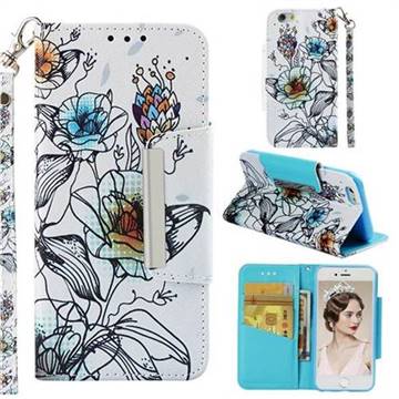 Fotus Flower Big Metal Buckle PU Leather Wallet Phone Case for iPhone 6s 6 6G(4.7 inch)