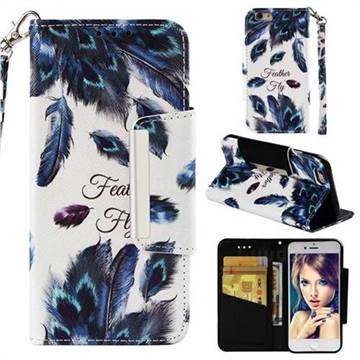 Peacock Feather Big Metal Buckle PU Leather Wallet Phone Case for iPhone 6s 6 6G(4.7 inch)